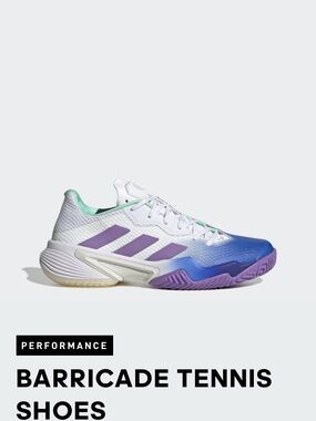 adidas Performance Barricade Tennis Shoes. Like new, only worn twice indoors